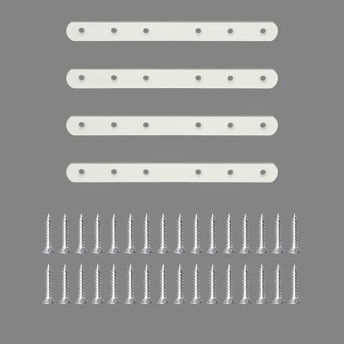 Alise Flat Bracket ,8 Inch White Mending Plate Flat Brace for Wood Shelves