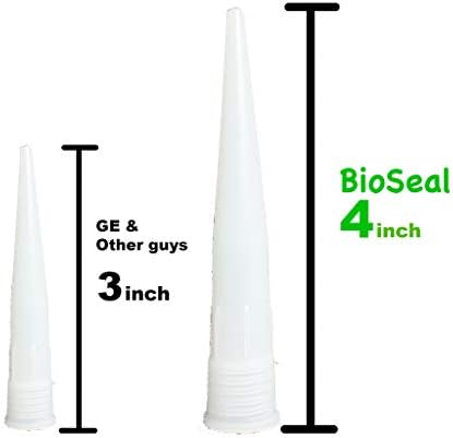 Clear BioSeal 100% Silicone Sealant Caulk Kitchen and Bath Grade, Waterproof and No Odor No Color Change 10.1 Ounce Cartridge, 50 Clear Tubes Set / 2 Boxes