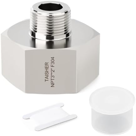 TAISHER 1PCS 304 SS Hex Reducer Adapter 3" NPT Female x 2"NPT Male