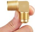 Litorange 1 PCS Heavy Duty Metals Brass Tube Fitting,90 Degree Elbow Adapter, 3/8" Flare x 3/8" Male NPT Pipe(Pack of 1)