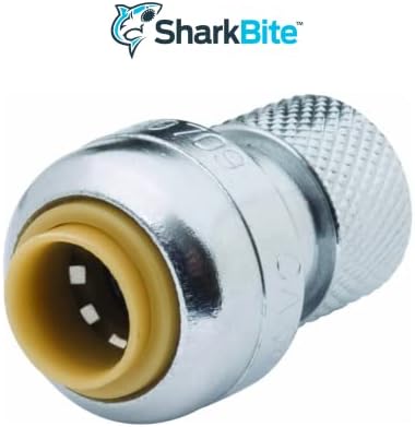 SharkBite 1/4 Inch (3/8 Inch OD) x 3/8 Inch Compression Stop Valve Connector, Pack of 6, Push to Connect Brass Plumbing Fitting, PEX Pipe, Copper, CPVC, PE-RT, HDPE, U3523LF
