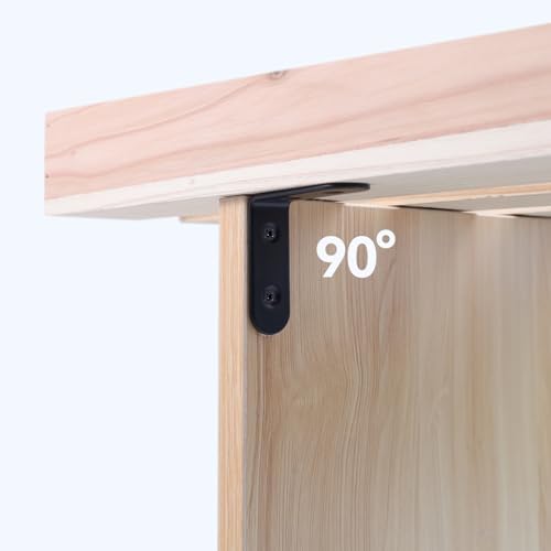 MY MIRONEY 12 Pcs Shelf Bracket Black L Brackets, 1" x 0.6" x 1"