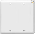 Blank Wall Plates 2-Gang blank Switch Outlet Electrical Cover Plate Unbreakable Thermoplastic Faceplate for Light Receptacle Outlet Switch, White (2 Pack)