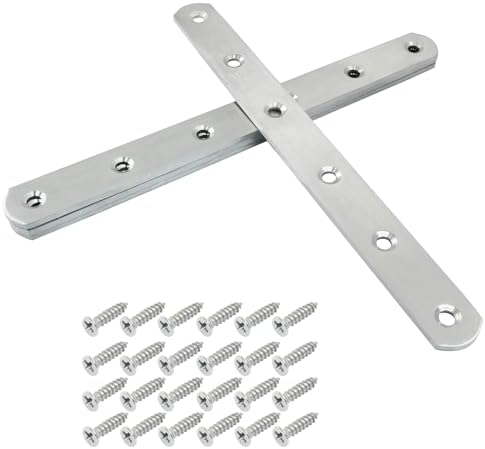 4 Pack 8 Inch Stainless Steel Flat Plate Straight Bracket