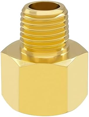 Hooshing 2PCS Brass Pipe Fitting 1/2" NPT Female to 3/8" NPT Male Reducer