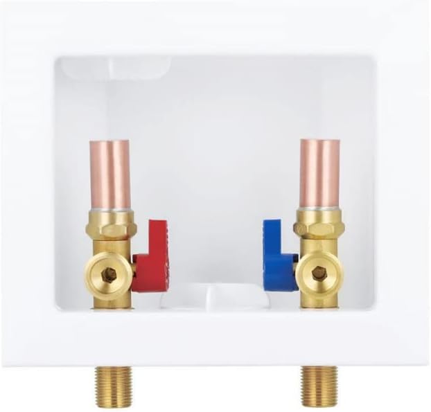 EFIELD Washing Machine Outlet Box with Center Drain, 1/2 inch x 3/4 inch MHT (1/2" Inch Sweat Connection MIP) with Water Hammer Arrestor,(WM011)
