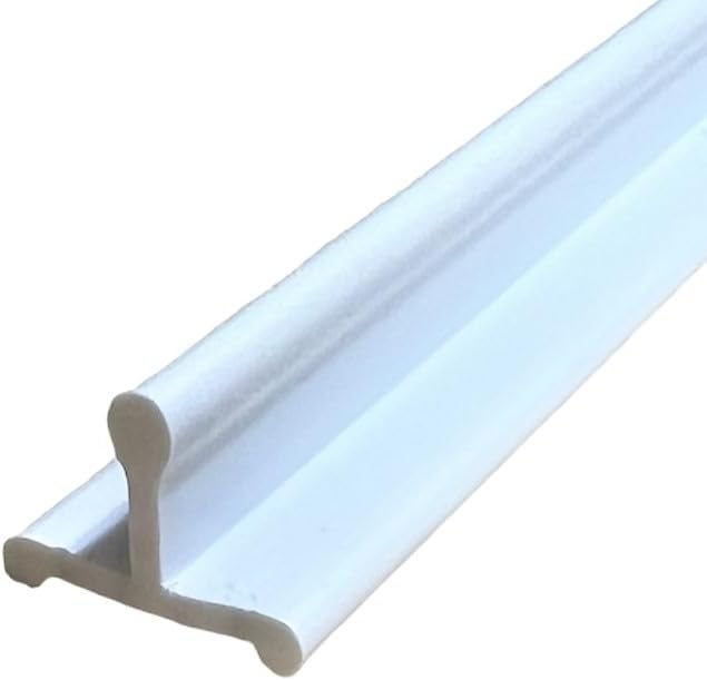 KC Hardware Vinyl Sliding Screen Door Track, Sliding Door Bottom Track Replacement, Patio Screen Door Guide- Flat White Vinyl- 72 Inches-Pack of 1