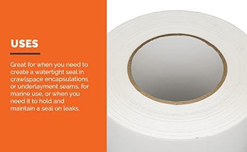 CrawlSpace-DIY - 12 Pack Vapor Barrier Tape, 4" x 180' PE 12mm Polyethylene Tape, Moisture Barrier Seal and Seam, Insulation Tape for Crawl Space Vapor Barrier, Marine & More
