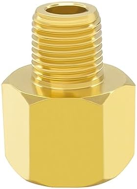 Hooshing 6PCS Brass Pipe Fitting 1/4" NPT Male to 1/2" NPT Female Reducer