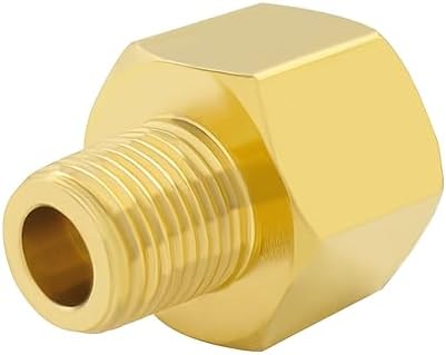 Hooshing 6PCS Brass Pipe Fitting 1/4" NPT Male to 1/2" NPT Female Reducer
