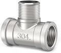 ChillWaves 304 Stainless Steel Pipe Fitting, Male Branch Tee 2" NPT Female x 2" NPT Male x 2" NPT Female Thread Adapter(1-PACK)