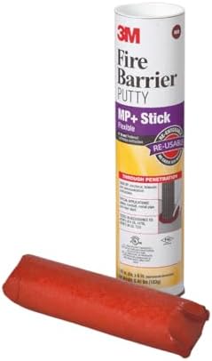 3M Fire Barrier Moldable Putty Stix MP+, Red Color, 1.45 in x 6 in