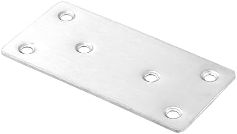 30 Packs 4x2 Inches Stainless Steel Flat Straight Brace Brackets, Mending Joining Plates, Metal Mending Plates with Screws for Furniture Repairing, 2 mm Thickness