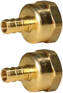 2 Pack XFITTING 3/8 inch Pex x 1/2 inch Female Adapter, Barb Crimp FNPT