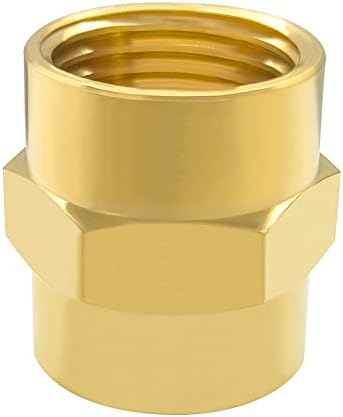 Hooshing 5PCS Brass Coupling Pipe Fitting, 3/8" x 3/8" NPT Female Coupler