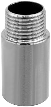 Stainless Steel Pipe Fitting 3/8" NPT Male x 3/8" NPT Female Thread Nipple Cast Pipe 2"（50mm) Length 2PCS