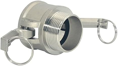 VARMHUS Male Pipe Threads x 1-1/2" Type B Trash Pump Adapter Female Camlock,Type B Hose Fitting,Stainless Steel 316