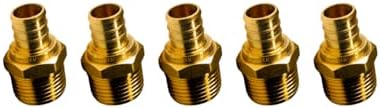 XFITTING 3/4 inch Pex x 3/4 inch Male NPT Adapter, 24-4-2=5X, 5 Pieces