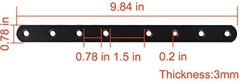 20Pcs 10Inch Mending Plates, Heavy Duty Straight Brackets for Wood Cast Iron Flat Corner Brace , Black Mending Joining Plates Fixing Hardware Brackets Connector for Furniture Repairing Table Shelf