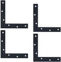 Alise L Flat Brackets for Wood,Corner Bracket Mending Plate,Black,4Pcs