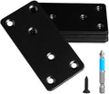 4 Pcs Mending Plate, 3.94 x 1.97 inch Stainless Steel Flat Plates with Holes, Straight Metal Mounting Braces Brackets Kit for Furniture, Wood Joint Connector (Black, 3.94 inch)