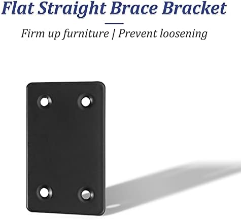 Bonsicoky 8Pcs Flat Straight Brace Brackets, 2.4 x 1.5 / 60 x 38mm
