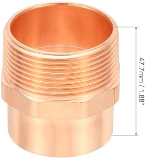 PATIKIL 1-1/2" Male Adapter Fitting with C x m Connections, Copper Pipe Fittings with Sweat Solder x FNPT Connection Threaded Tubing Connector for Residential, Commercial
