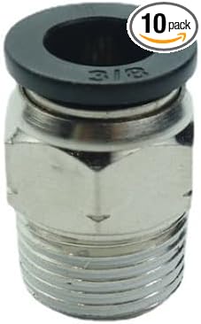 CDQBWQDJT 10 Pcs Pneumation Fitting 3/8" Tube OD Push To Connect X 3/8 NPT Pipe Male Connector