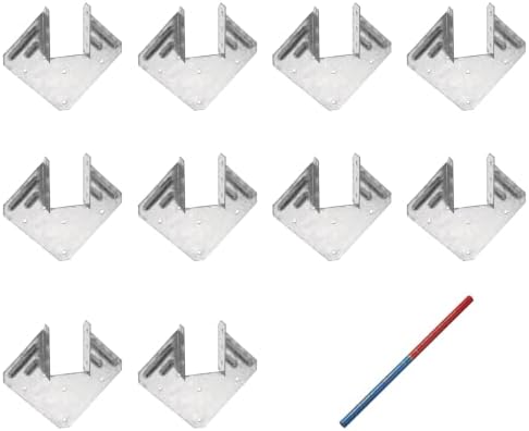 uxcell 10Pcs Joist Hanger, 2"x6" Galvanized Steel, 1.65" Inner Width