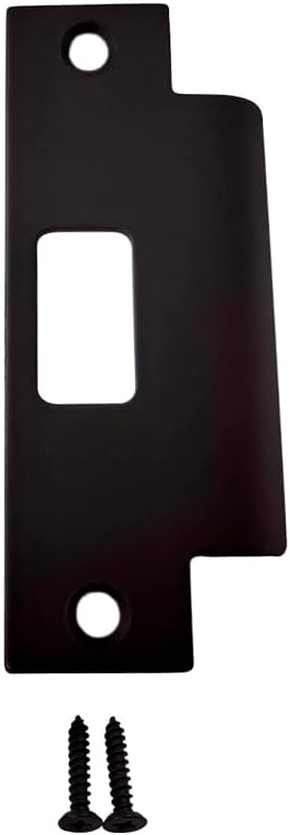 QCAA Stainless Steel Extended Replacement Lock Strike Plate, Round Corner, 4-7/8" for Deadbolt, US10B ORB Oil-Rubbed Bronze, 1 Pack, Made in Taiwan