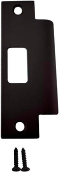 QCAA Stainless Steel Extended Replacement Lock Strike Plate, Round Corner, 4-7/8" for Deadbolt, US10B ORB Oil-Rubbed Bronze, 1 Pack, Made in Taiwan
