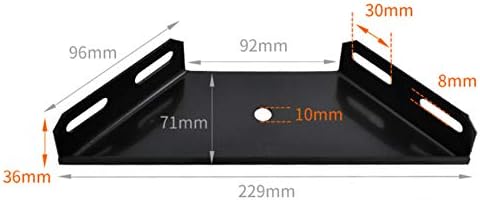 Corner Brace Bracket, 2 PCS Corner Bracket Brace Plate Trapezoid Flange Angle Bracket Heavy Duty Bed Frame Accessories Furniture Fastener Joint Corner Connector, Metal Bed Gusset 230x 92x 71mm Black