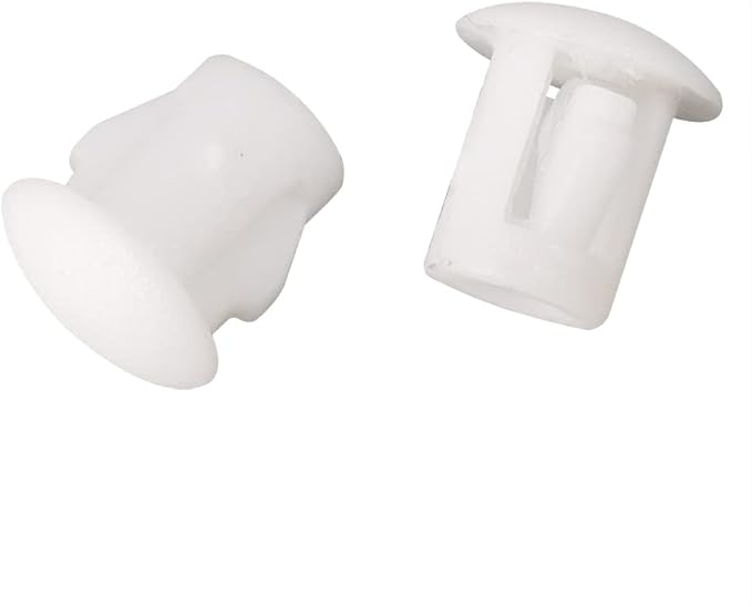 Hole Plugs 3/16" Plastic Flush Type Hole Plugs Snap in Locking Hole Tube Screw Caps Drilling Cover Plugs Fastener Covers for Kitchen Cabinet Furniture White 100 Pack