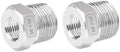 Quickun Stainless Steel Reducing Hex Bushing, 3/8" Male NPT to 1/4" Female NPT, Reducer Bushing Pipe Hose Fitting (Pack of 2)