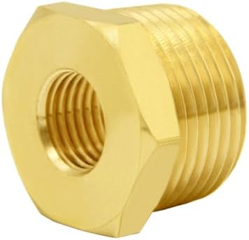 Joywayus 2Pcs Brass Reducing Hex Bushing 3/4" NPT Male to 1/4" NPT Female