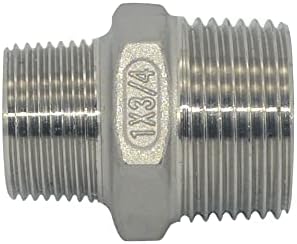 1" x 3/4" Male Threaded Reducing Nipple Fitting/Adapter,Stainless Steel SS304 NPT Pipe Hex Reducer