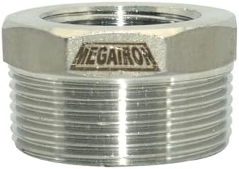 1-1/2" Male NPT to 1" Female NPT Female Reducing/Reducer Bushing Pipe Fitting,Adapter,Stainless Steel SS 304 Hex Bushing
