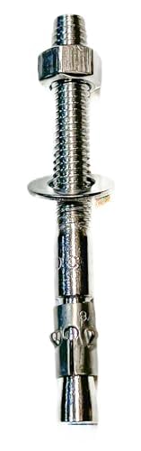 Wedge Anchors – Heavy-Duty 304 Stainless Steel Expansion Bolts for Concrete & Masonry, Rust-Resistant & Durable - 1/2" X 8-1/2" - 10 Pack