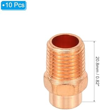PATIKIL 1/4" Male Adapter Fitting with C x M Connections, 10 Pcs Copper Pipe Fittings with Sweat Solder X FNPT Connection Threaded Tubing Connector for Residential, Commercial