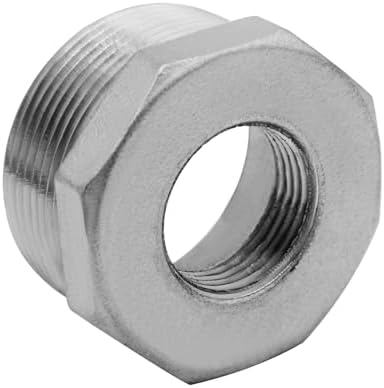 Stainless Steel 1-1/4" Male NPT to 3/4" Female NPT Reducer Hex Bushing Pipe Fitting Adapter (pack of 2)