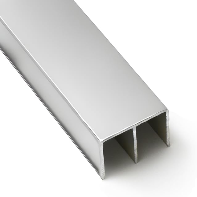 Top Double Channel Track for Bypass & French Sliding Screen Doors - Replacement Sliding Screen Door Upper Tracking System Hardware - Silver Aluminum Track - 1-1/2” Wide 1” Deep - 72 in, 1 Piece