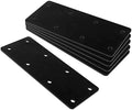 6 Pcs Black Flat Straight Mending Plate, 6-1/2" x 2-5/8" Steel Bracket