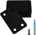 12 Pcs Mending Plate, 2.37 x 1.5 inch Stainless Steel Flat Plates with Holes, Straight Metal Mounting Braces Brackets Kit for Furniture, Wood Joint Connector (Black, 2.36 inch)