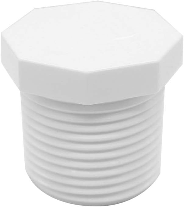 YSIL 3/4" PVC Cap - 10Pcs Male NPT Plug, PVC Pipe End Cap Coupling Adapter for Plumbing Water Line