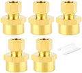 GASHER 5PCS Brass Compression Union Tube Pipe Fitting Connector, 1/4" Tube OD x 1/2" NPT Female Connector