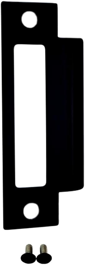 QCAA Stainless Steel Extended Replacement Lock Strike, 4-7/8", for Deadbolt, Black, 1 Pack, Made in Taiwan