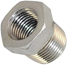 3/8" Male NPT to 1/4" Female NPT Female Reducing/Reducer Bushing Pipe Fitting,Adapter,Stainless Steel SS 304 Hex Bushing