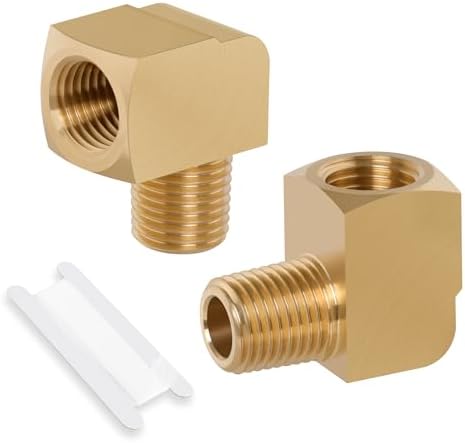 2Pcs Brass Pipe 90 Degree Barstock Street elbow,3/8" x 3/8"