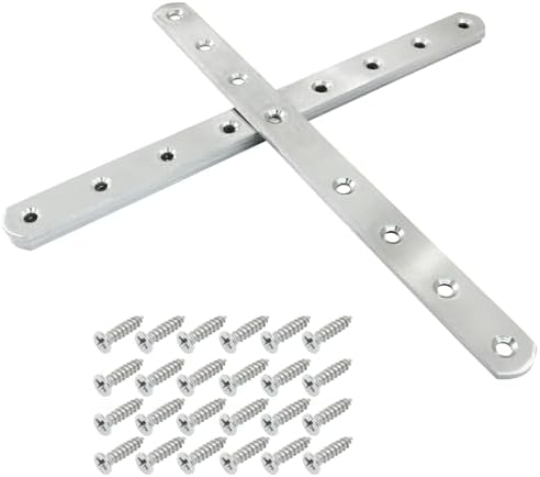 4 Pack 10 Inch Stainless Steel Flat Plate Straight Bracket