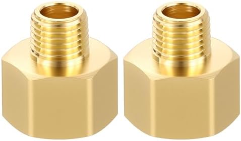 METALLIXITY 2PCS 1/2" FNPT x 1/4" MNPT Thread Brass Hex Extension Adapters